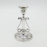 Edwardian Sterling Silver Lyre Form Table Candlestick Antique 1902 London