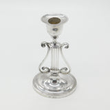 Edwardian Sterling Silver Lyre Form Table Candlestick Antique 1902 London