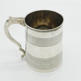 George III Sterling Silver Lined Pattern Tankard Mug Antique 1807 London