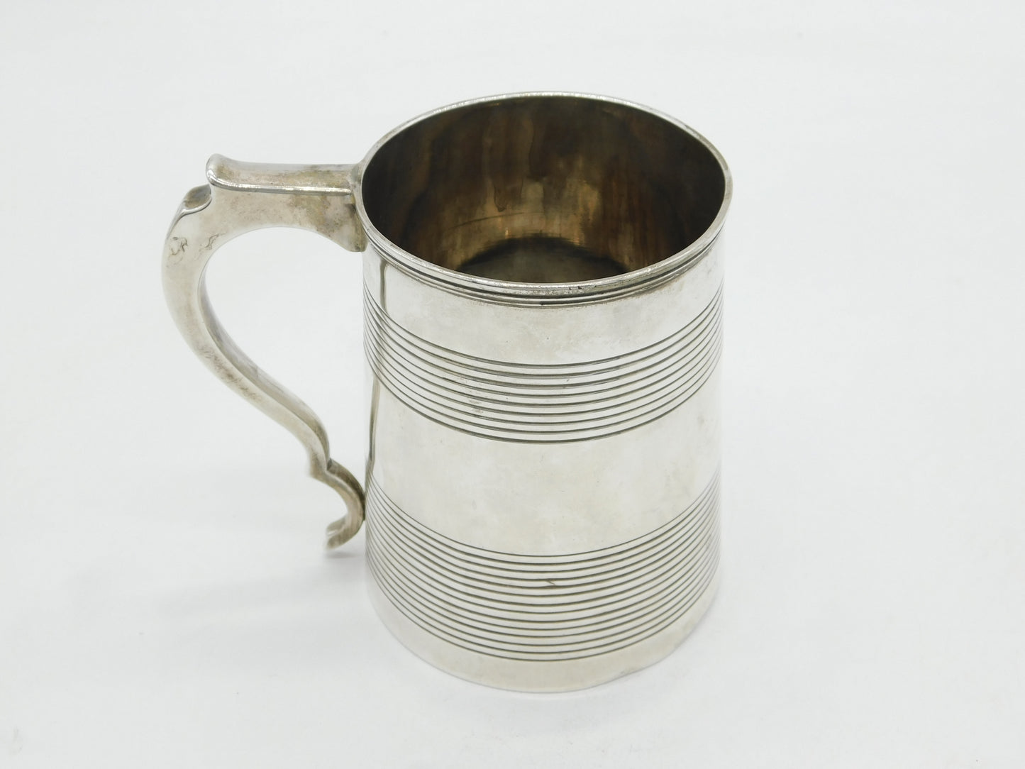 George III Sterling Silver Lined Pattern Tankard Mug Antique 1807 London