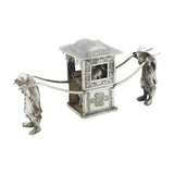 Early 19th Century Chinese Sterling Silver Master in Rickshaw Ornament Antique