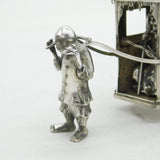 Early 19th Century Chinese Sterling Silver Master in Rickshaw Ornament Antique