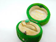 9ct Yellow Gold Cabochon Turquoise Crossover Ring Vintage 1985 Birmingham