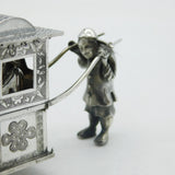 Early 19th Century Chinese Sterling Silver Master in Rickshaw Ornament Antique