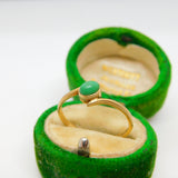 9ct Yellow Gold Cabochon Turquoise Crossover Ring Vintage 1985 Birmingham