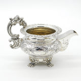 Georgian Sterling Silver Ornate Repousse Sauce Jug Antique 1830 Sheffield