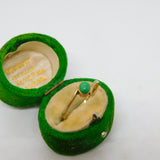 9ct Yellow Gold Cabochon Turquoise Crossover Ring Vintage 1985 Birmingham