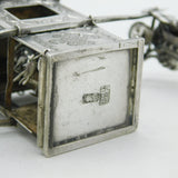 Early 19th Century Chinese Sterling Silver Master in Rickshaw Ornament Antique