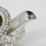 Georgian Sterling Silver Ornate Repousse Sauce Jug Antique 1830 Sheffield