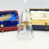 9ct Yellow Gold & Diamond Dolphin Form Band Ring Vintage c1990 Birmingham