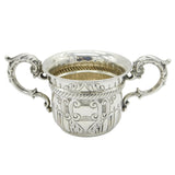 Edwardian Sterling Silver Floral Porringer Cup Antique 1904 Birmingham