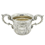 Edwardian Sterling Silver Floral Porringer Cup Antique 1904 Birmingham
