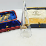 9ct Yellow Gold & Diamond Dolphin Form Band Ring Vintage c1990 Birmingham