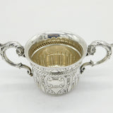 Edwardian Sterling Silver Floral Porringer Cup Antique 1904 Birmingham