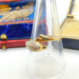 9ct Yellow Gold & Diamond Dolphin Form Band Ring Vintage c1990 Birmingham