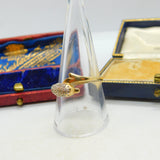 9ct Yellow Gold & Diamond Dolphin Form Band Ring Vintage c1990 Birmingham