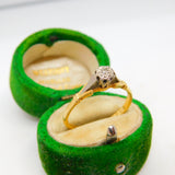Victorian 18ct Yellow Gold 0.1ct Diamond Solitaire Ring Antique c1890