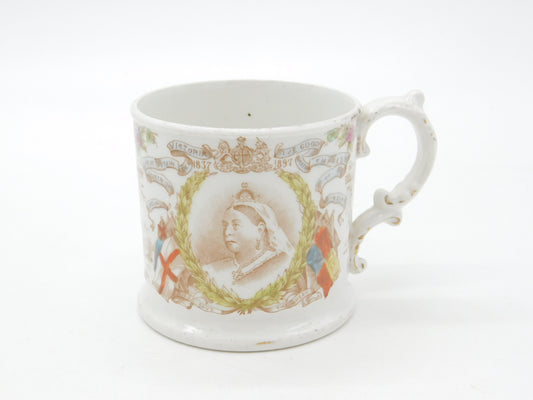 Harrods Queen Victoria Diamond Jubilee Commemorative Mug Antique 1897