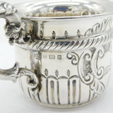 Edwardian Sterling Silver Floral Porringer Cup Antique 1904 Birmingham