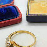 9ct Yellow Gold & Diamond Dolphin Form Band Ring Vintage c1990 Birmingham