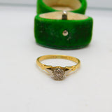 Victorian 18ct Yellow Gold 0.1ct Diamond Solitaire Ring Antique c1890