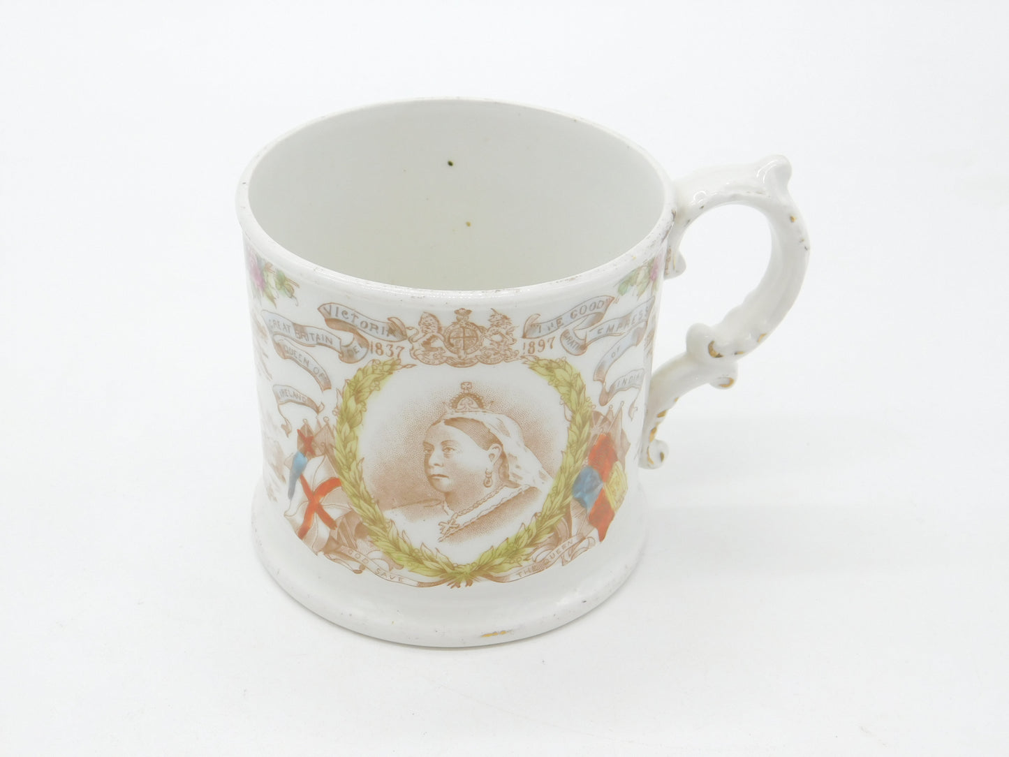 Harrods Queen Victoria Diamond Jubilee Commemorative Mug Antique 1897