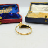 9ct Yellow Gold & Diamond Dolphin Form Band Ring Vintage c1990 Birmingham