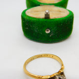 Victorian 18ct Yellow Gold 0.1ct Diamond Solitaire Ring Antique c1890