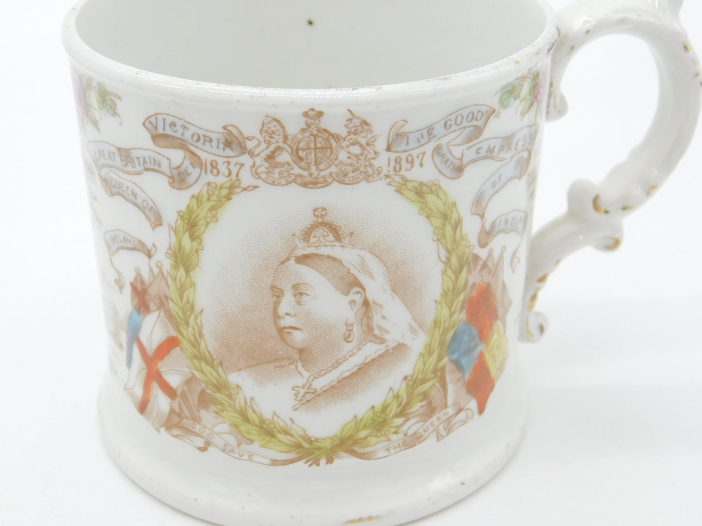 Harrods Queen Victoria Diamond Jubilee Commemorative Mug Antique 1897