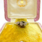 Diamond 18ct Yellow Gold and Platinum Trilogy Ring Antique Art Deco c1920