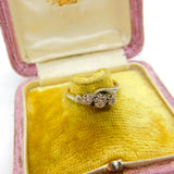 Diamond 18ct Yellow Gold and Platinum Trilogy Ring Antique Art Deco c1920