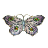 Sterling Silver Colourful Enamel Butterfly Brooch Pin Antique 1918 Birmingham
