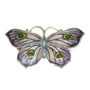 Sterling Silver Colourful Enamel Butterfly Brooch Pin Antique 1918 Birmingham