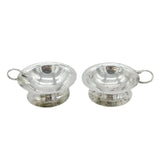 Arts & Crafts Planished Sterling Silver Salt Cellars A.E. Jones Antique 1903 Edwardian