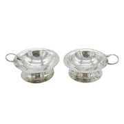 Arts & Crafts Planished Sterling Silver Salt Cellars A.E. Jones Antique 1903 Edwardian