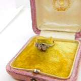 Diamond 18ct Yellow Gold and Platinum Trilogy Ring Antique Art Deco c1920