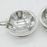 Arts & Crafts Planished Sterling Silver Salt Cellars A.E. Jones Antique 1903 Edwardian
