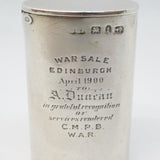 Victorian Sterling Silver Boer War Period 'War Sale' Vesta Case Antique 1893 Birmingham