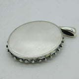 Large Victorian Sterling Silver Floral Monogram Locket Pendant Antique