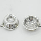 Arts & Crafts Planished Sterling Silver Salt Cellars A.E. Jones Antique 1903 Edwardian