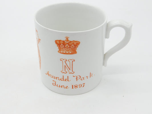 Doulton Burslem Queen Victoria Arundel Park Diamond Jubilee Mug Antique 1897