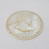 George III Bull Head Carved Mother of Pearl Panel Plaque Antique c1800