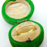 Victorian 18ct Yellow Gold, Diamond & Paste Boat Ring Antique c1890