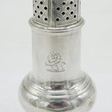 George II Sterling Silver Lion Crest Muffineer Sugar Caster Antique 1750 London