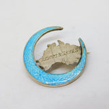 Australian Sterling Silver Blue Enamel Souvenir Sweetheart Brooch Antique 1915 Birmingham