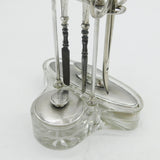 Sterling Silver Moulded Glass Vanity Kit on Stand Antique 1929 Birmingham Deco