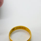 Plain Wedding Band Ring English 22k Gold Antique 1911 Edwardian Birmingham