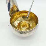 S.E.W Studio Sterling Silver Large Planished Tail Form Punch Bowl & Ladle 2006 London