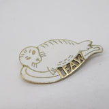 Sterling Silver Enamel International Fund for Animal Welfare Seal Brooch Vintage 1983 London