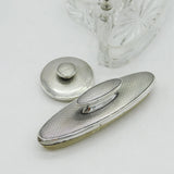 Sterling Silver Moulded Glass Vanity Kit on Stand Antique 1929 Birmingham Deco